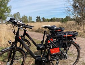 Elektrische fiets middenmotor op de heide 2022